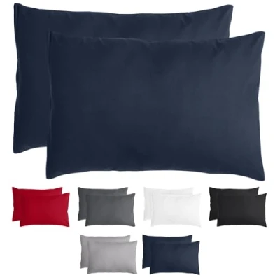 Afbeelding van Komfortec Set van 2 Premium Kussenslopen 40x60 cm Superzachte Kussenhoes 100% Geborsteld Mikrovezel 90g/m² Blauw