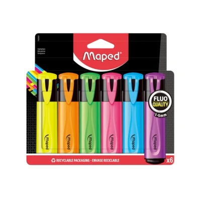 Afbeelding van Markeerstift Maped set à 6 standaard kleuren