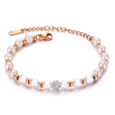 Afbeelding van Kralen Armband ARA Rose Parelarmband met verstelbare sluiting dames rosegoud van Sophie Siero incl geschenkverpakking