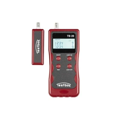 Afbeelding van Testboy 29 netwerkbedradingstester (met een duidelijk LC display, kan kabelformaten controleren op onderbrekingen, uitwisselingen of kortsluitingen; handig en gemakkelijk in gebruik), rood/zwart
