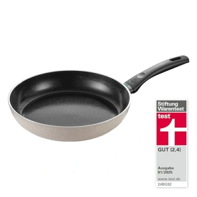 Afbeelding van BALLARINI Ledro Koekenpan, 28 cm, aluminium, geschikt voor inductie, keramische antiaanbaklaag, Thermopoint, Made in Italy, beige