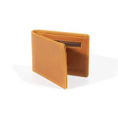 Afbeelding van skaard Leren Portemonnee voor Mannen Slim Echt Leer Bruin Vintage Look