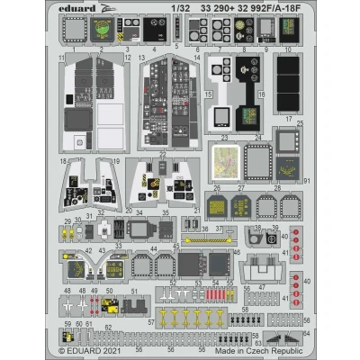 Afbeelding van 1:32 Eduard 32992 Interior for F/A 18F Revell Photo etch