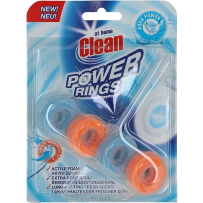 Afbeelding van At Home Clean Toiletblok Power Rings Pure Aqua 40 gram