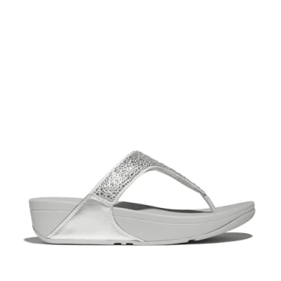 Afbeelding van FitFlop Lulu Crystal Mix Toe Post Sandals ZILVER Maat 39