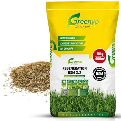 Afbeelding van Greenyp Turbo RSM 3.2 graszaad, snelkiemend, voorjaar, 10 kg voor 400 m², ideaal tegen gaten als nieuw en nazaaien, 100% gazonzaad, reparatiegazon