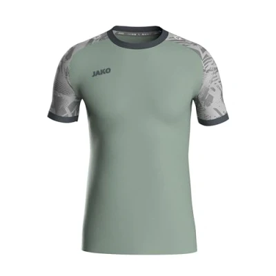 Afbeelding van Jako Iconic Shirt Korte Mouw Heren Mintgroen / Zachtgrijs Antra Light Maat: XL
