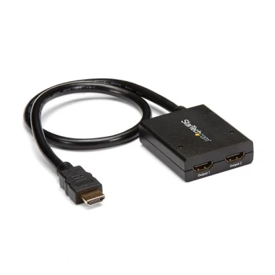 Afbeelding van StarTech.com 4K HDMI 2 poorts videosplitter 1x2 splitter Gevoed door USB kabel of voedingsadapt