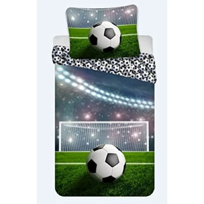 Afbeelding van BrandMac Beddengoed voetbal kussensloop 80 x cm en dekbedovertrek 135 200 cm, 100% katoen