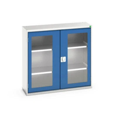 Afbeelding van Hoge kast Verso 1050x350x1000mm met raamdeur en 2 legborden BOTT