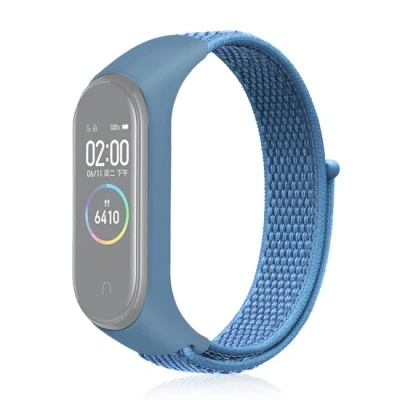 Afbeelding van Nylon Geweven Bandje Xiaomi Mi Band 3 / 4 5 6 7 Blauw