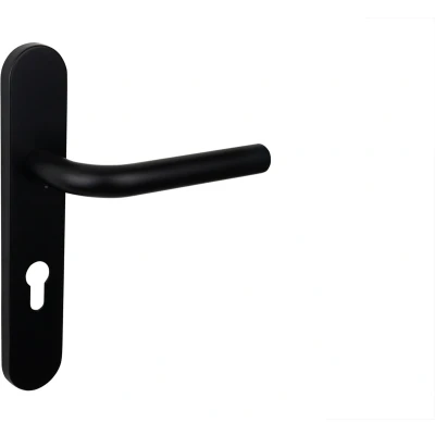 Afbeelding van Lavuzo deurkruk Oristano Zwart met afgerond schild PC72 Per set