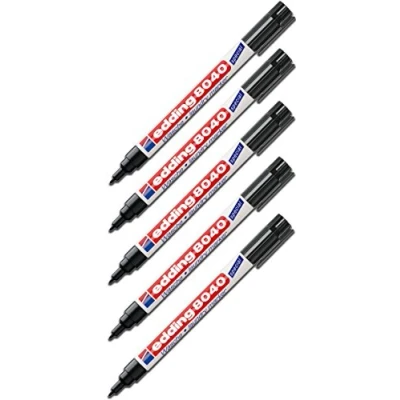 Afbeelding van Droogmarker e 8040, ronde punt, ca. 1,0 mm, zwart, 5 stuks