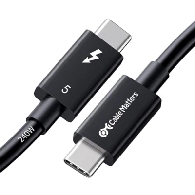 Afbeelding van Cable Matters Thunderbolt 5 kabel in zwart 1 m