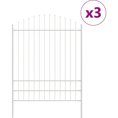 Afbeelding van vidaXL Tuinafscheiding met Hoektop Wit 5,1x2 m Staal