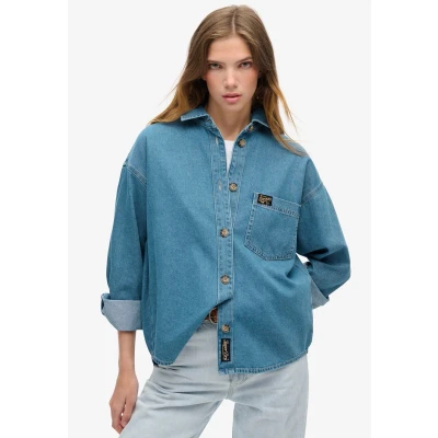 Afbeelding van Superdry Vrouwen Denim Overshirt Blauw Grootte: 34