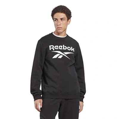 Afbeelding van Reebok Identity Stacked LOGO CREW Sweater, Heren, Maat: Large, Black