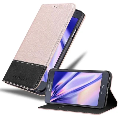 Afbeelding van Cadorabo Hoesje geschikt voor Samsung Galaxy ALPHA in ROSE GOUD ZWART Beschermhoes met magnetische sluiting, standfunctie en kaartvakje Book Case Cover Etui