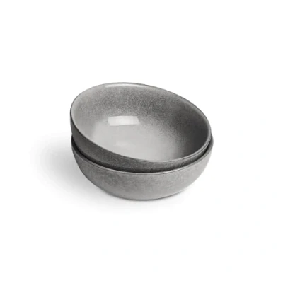 Afbeelding van Springlane Mueslikom Misty Cliff, set van 2, aardewerk, grijs