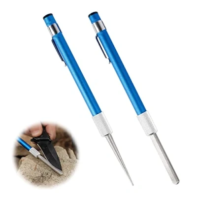 Afbeelding van Ledoo 2 Set Diamant Slijpen Pen Mes Puntenslijper Steen Stick Intrekbare voor Gekartelde Messen (Blauw)