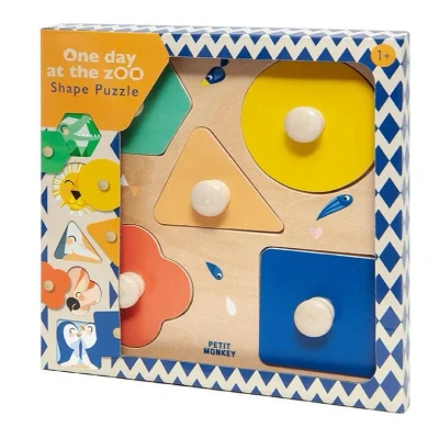 Afbeelding van Petit monkey vormenpuzzel one day at the zoo