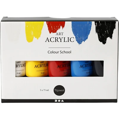 Afbeelding van Creativ Company Pigment Art Acrylverf Primaire Kleuren, 5x75ml