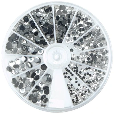 Afbeelding van Rayher Hobby 15130801 Hotfix strass steentjes van glas, 2 5 mm ø gemengd, kleur bergkristal, doos 580 stuks, glazen strasssteentjes, sierstenen om op te strijken