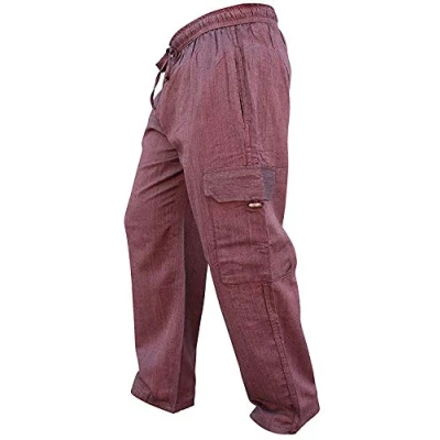 Afbeelding van SHOPOHOLIC FASHION Heren elastische taille cargo broek effen hippie combat broek, Bruin, S