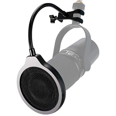 Afbeelding van YOUSHARES MV7 Mic Windscherm 4 Inch 3 Lagen Pop Filter met Flexibele 360 Zwanenhals Clip Masker Shield voor