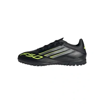 Afbeelding van adidas Uniseks Volwassen F50 CLUB Turf Football Boots, core black/iron met./lucid lemon, 47 1/3 EU