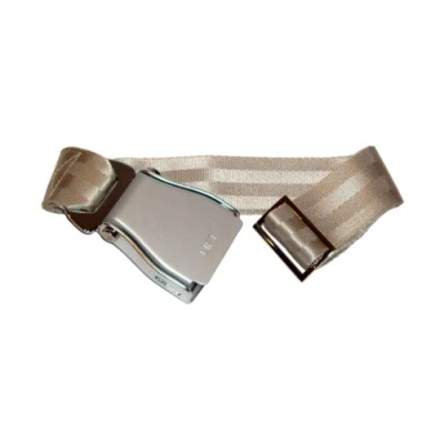 Afbeelding van Skybelt Vliegtuigriem zilver/champagne Flying riem Seatbelt in lengte verstelbaar