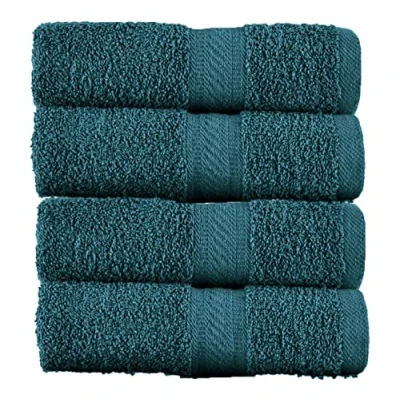 Afbeelding van Sweet Needle Set van 4 grote badlakens voor de badkamer Teal, (70 x 140 cm) 500 g/m² 100% luxe katoen, ultrazacht, hotelkwaliteit, zeer absorberend badkamer, douche, strand en dagelijks gebruik