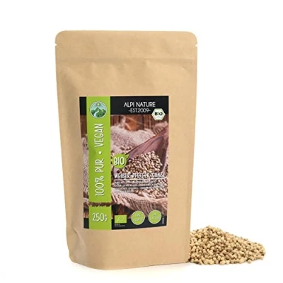 Afbeelding van biologische peper wit (250 g), biologisch witte peperkorrels, van gecontroleerde teelt, wit, getest in laboratorium, 100% zuiver en natuurlijk