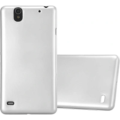 Afbeelding van Cadorabo Hoesje geschikt voor Sony Xperia C4 in METALLIC ZILVER Beschermhoes gemaakt van flexibel TPU silicone Case Cover