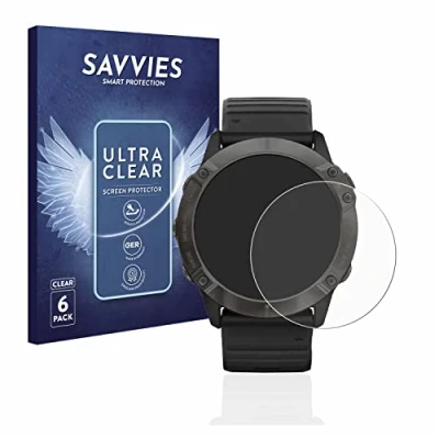 Afbeelding van Savvies (6 Stuks) Schermbeschermer voor Garmin Fenix 6X Pro Screen Protector Ultra Transparant