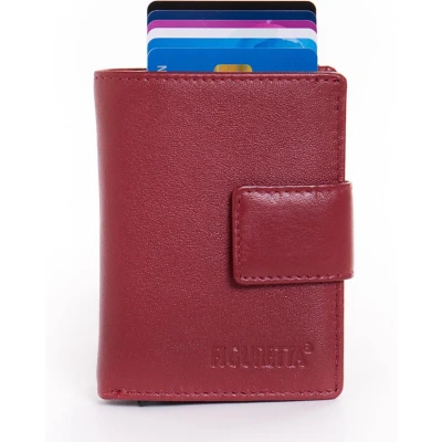 Afbeelding van Figuretta Cardprotector Leren Portemonnee met RFID Bescherming Rood