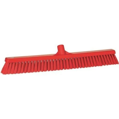 Afbeelding van Vikan Combi Veger Kop met Harde en Zachte Vezels 61cm Rood