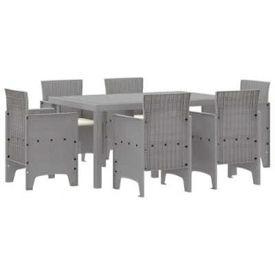 Afbeelding van vidaXL Tuindining Set 7 pcs Lichtgrijs