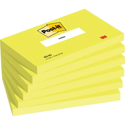 Afbeelding van Post it Notes, 100 Vel, Ft 76 X 127 Mm, Neongroen, Pak Van 6 Blokken Memoblok