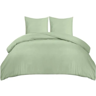 Afbeelding van Utopia Bedding Dekbedovertrek Set Zachte Microvezel 260x240cm met Kussenslopen 65x65cm Beddengoed Saliegroen