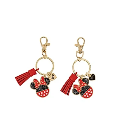 Afbeelding van Peers Hardy Disney Minnie Mouse Rood, Zwart en Goud BFF Sleutelhanger Set