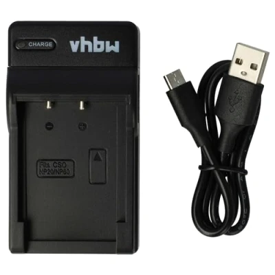 Afbeelding van vhbw Oplader compatibel met Casio Exilim EX Z11, Z12, S880, S770D, S600D camera camcorder/accu laadstation, oplaadindicator, 4,2 V