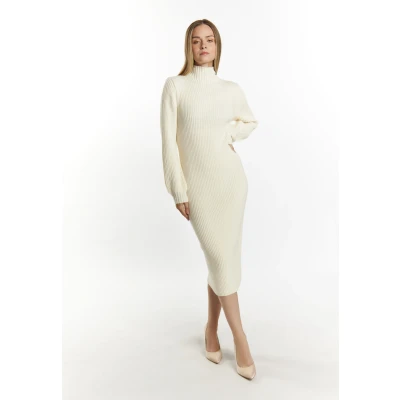 Afbeelding van Dreimaster Casnagie Etuijurk, Dames, Maat: M/L, Wollweiss