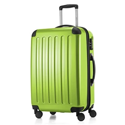 Afbeelding van HAUPTSTADTKOFFER Alex harde koffer met 4 dubbele wielen, trolleykoffer, uitbreidbare reiskoffer, TSA, 65 cm, 74 liter, appelgroen