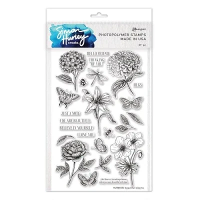 Afbeelding van Ranger SH Clearstamps 6 x 9 beautiful blooms HUR85553 Simon Hurley (02 24)