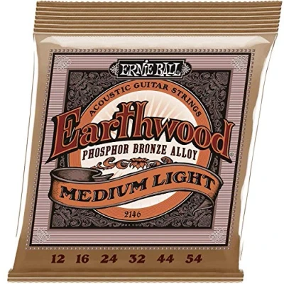 Afbeelding van Ernie Ball 2146 Earthwood Medium Licht Akoestische Fosforbrons String Set (12 54) (Nieuwe Versie)