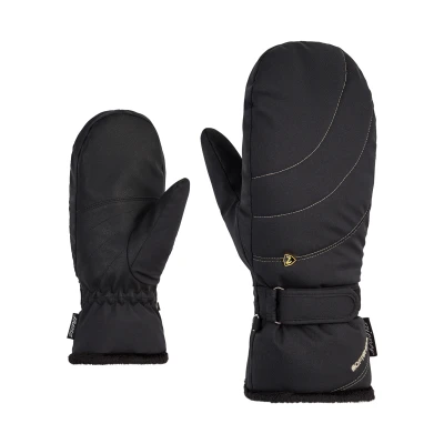 Afbeelding van Ziener KAHLIA Primaloft Skiwanten voor dames, met pluche voering, zwart/goud, maat 6,5