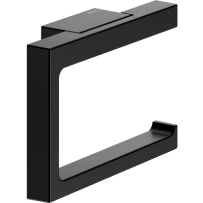 Afbeelding van KEUCO Toiletpapierhouder van metaal, zwart mat gepoedercoat, open vorm, toiletrolhouder voor badkamer en gastentoilet, Edition 11 Black Selection