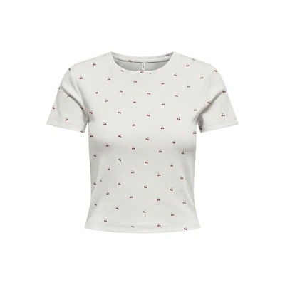 Afbeelding van ONLY Tshirt Fenja Hearts Wit dessin L