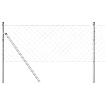 Afbeelding van vidaXL Kettinghek met 7 Hoogtes 0.8x10 m Gegalvaniseerd Staal